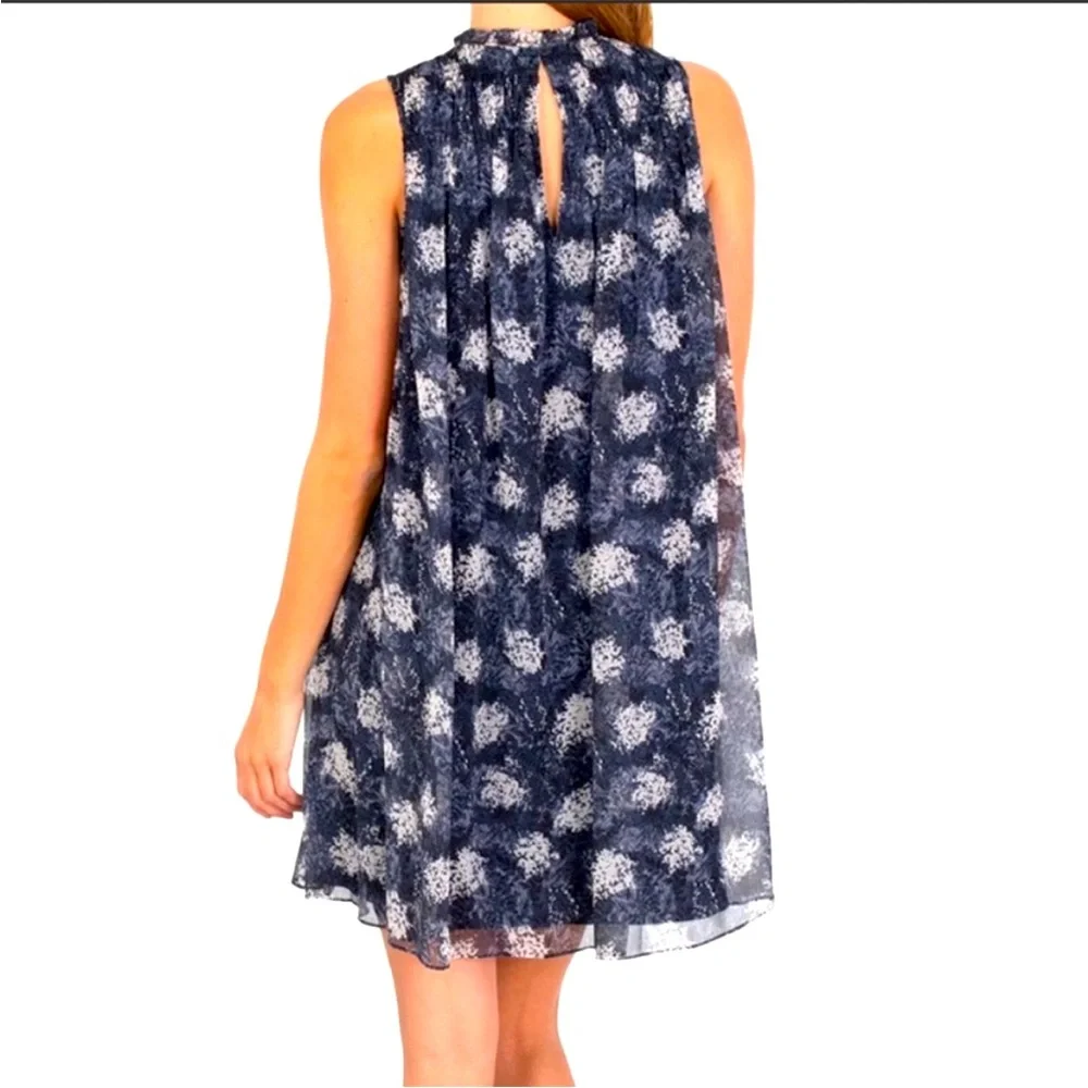EUC Joie Navy Blue and White Floral MIDI, Sleeveless, Dress - Picture 2 of 8